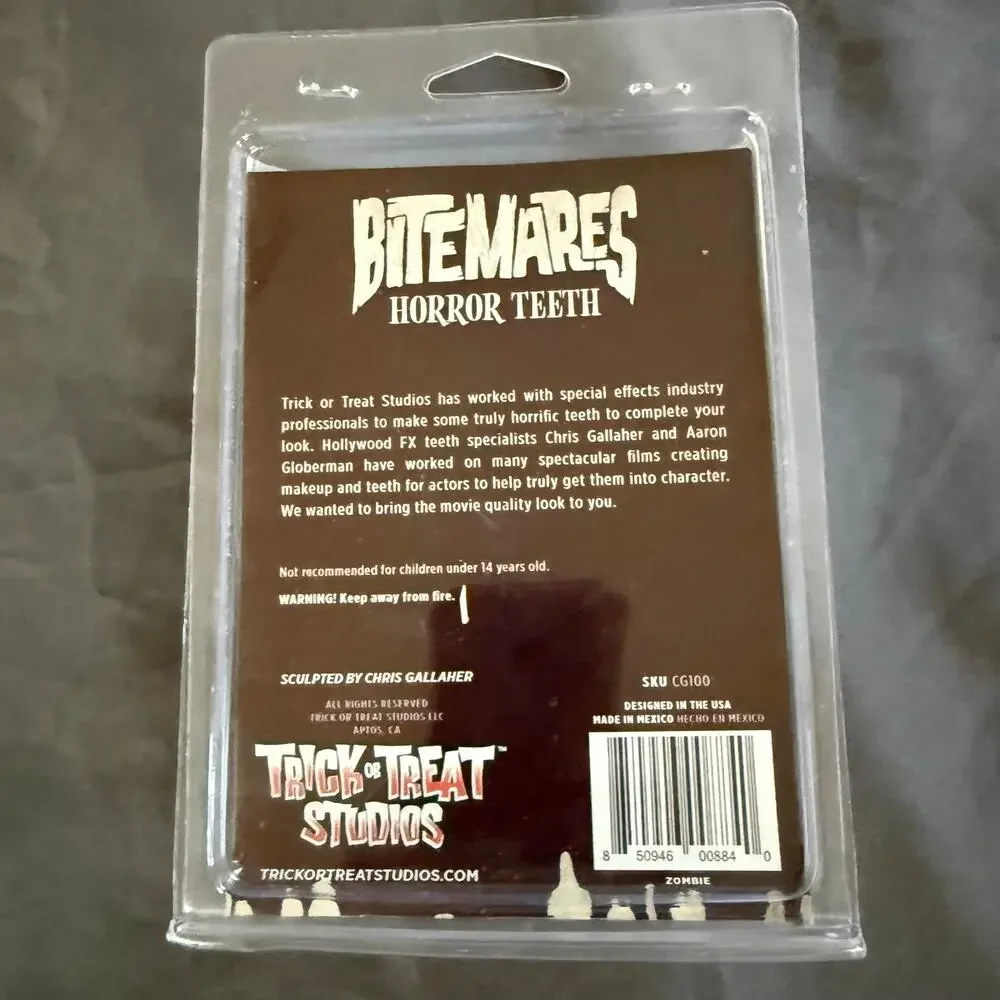 Trick or Treat Studios Bitemares Zombie Horror Teeth FX Costume Fangs New